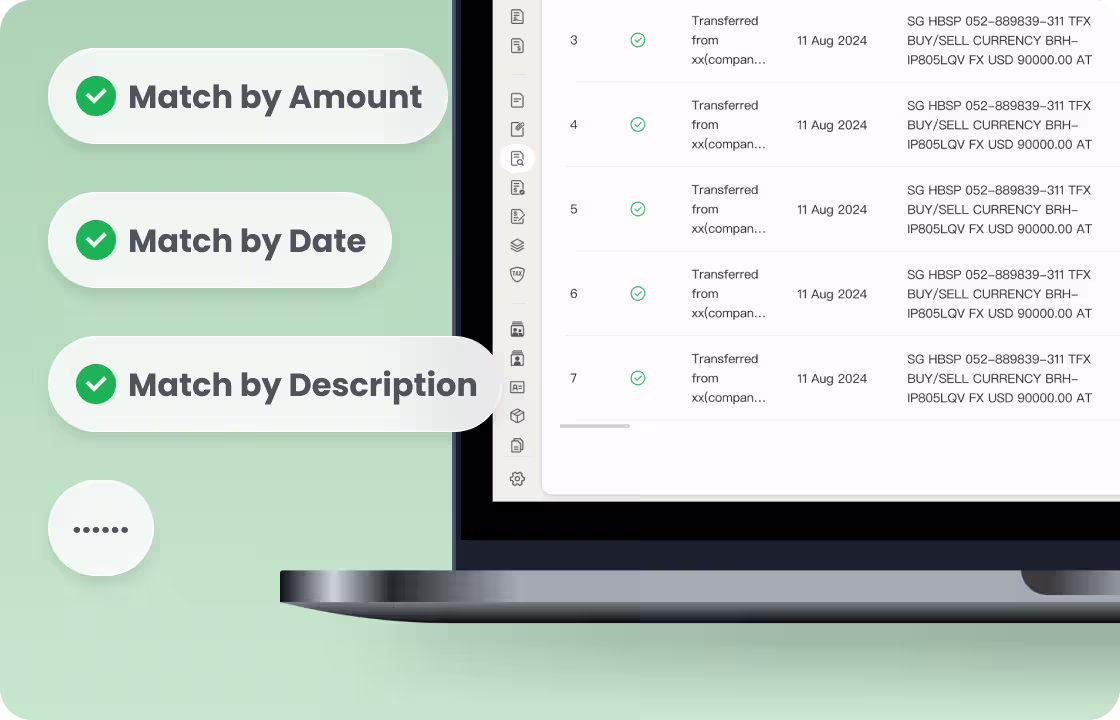 ccMonet AI transaction matching
