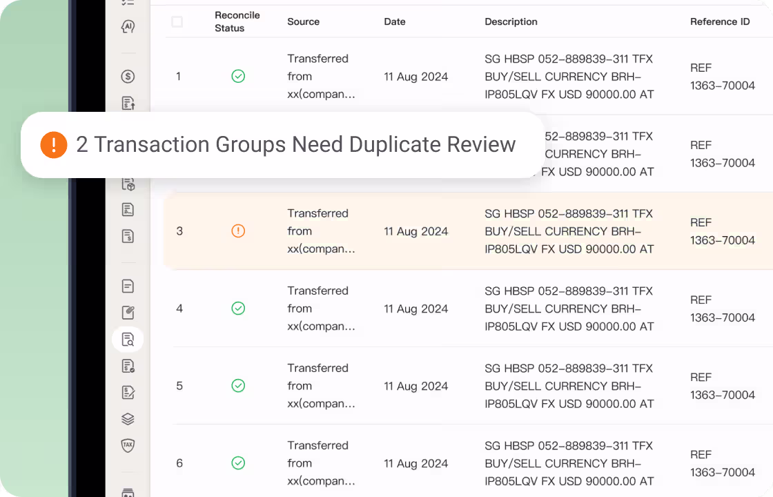 ccMonet reconciliation exceptions